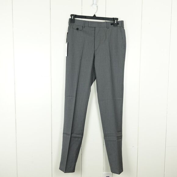 Ted Baker Endurance Sterling Small Checked Trouser Dress Pants Mens SZ 30L Gray